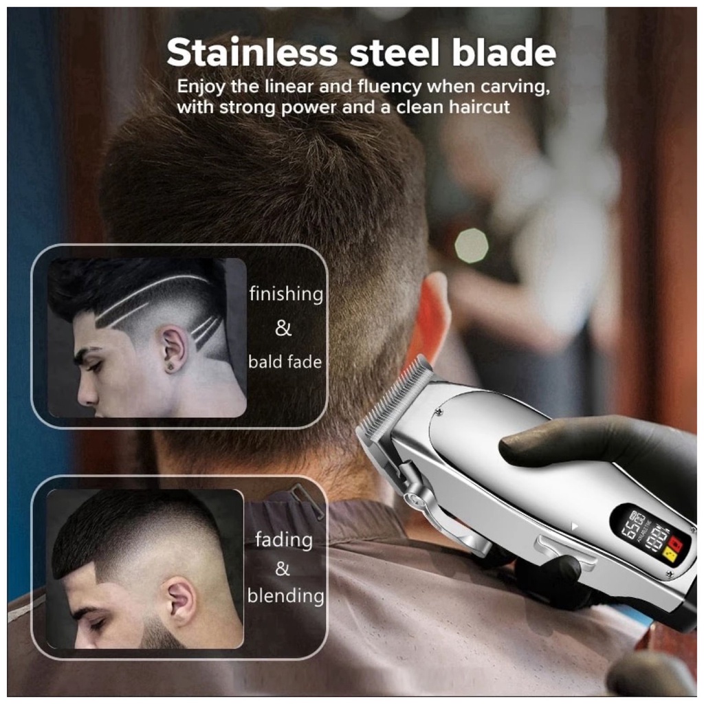 Alat Cukur Rambut Anders AD-12480 Hair Clipper Professional Tanpa Kabel Elektrik Mesin Pemotong Rambut Full Metal Cukuran AD 12480