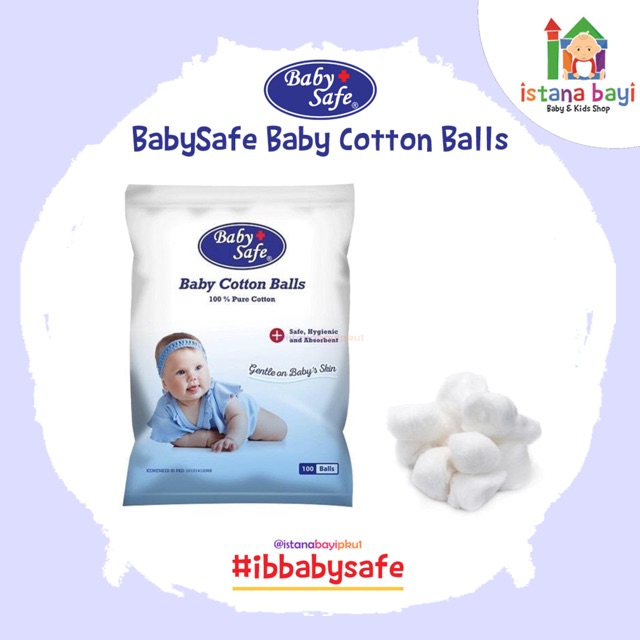 Baby Safe Cotton Ball 100 pcs - Kapas bulat bayi