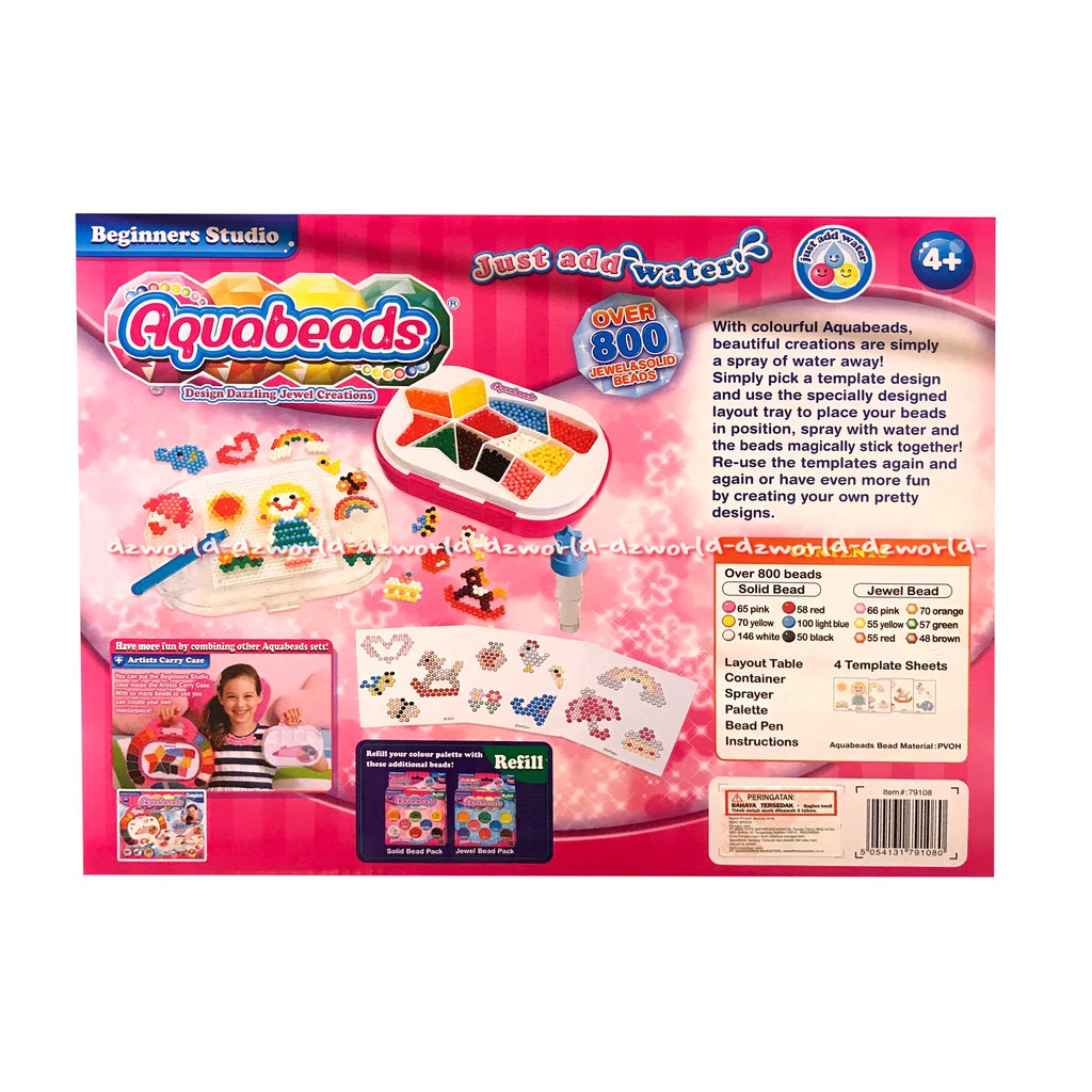 Aquabeads Dezzling Jewel Creations 800 Jewel mainan anak membuat desain gambar dari manik-manik