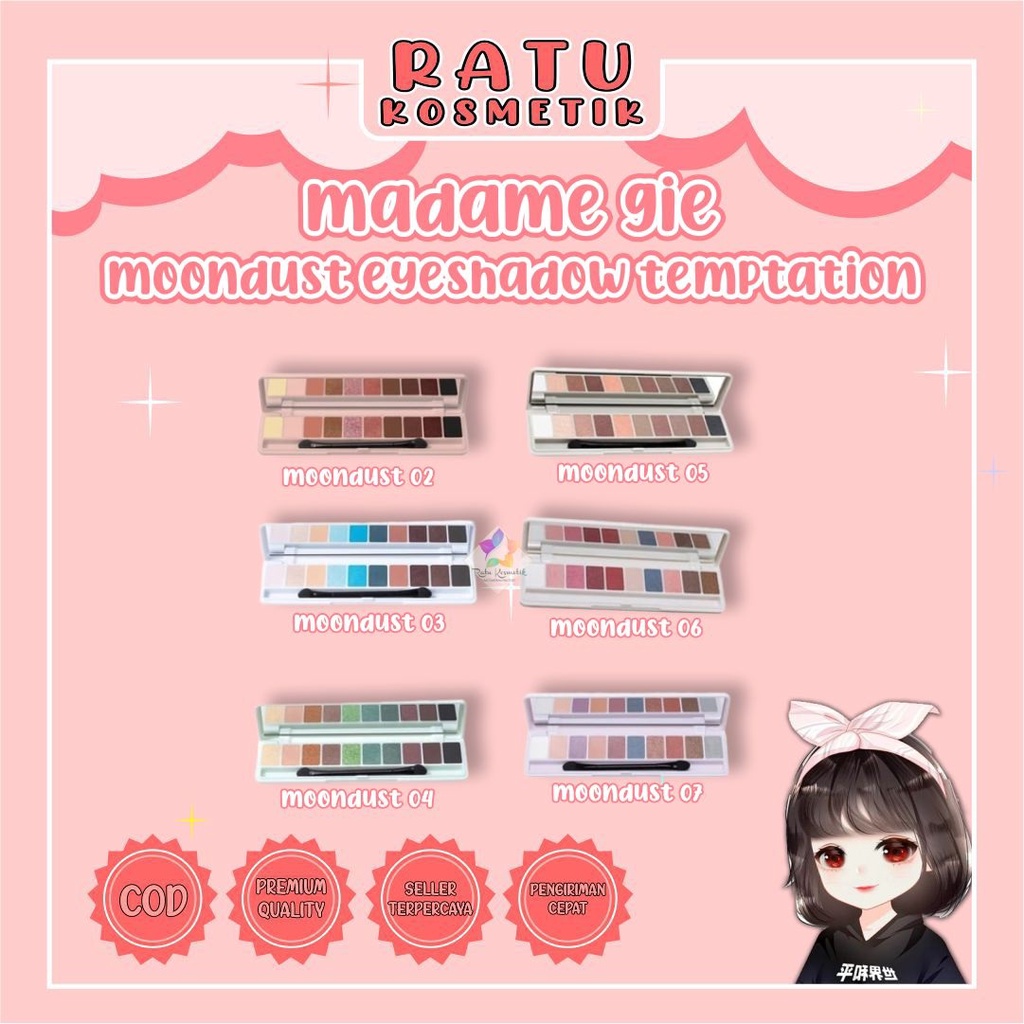 ❤ RATU ❤ Madame Gie Eyeshadow Moondust Temptation - Make Up (✔️BPOM)