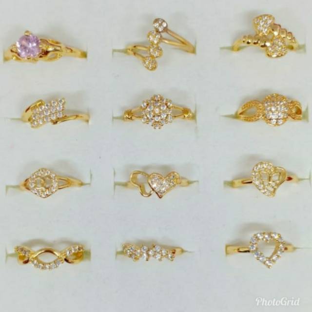 [1lsn cincin] anak Random permata xuping