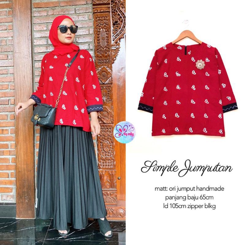 atasan batik murah solo simple jumputan batik tuman solo