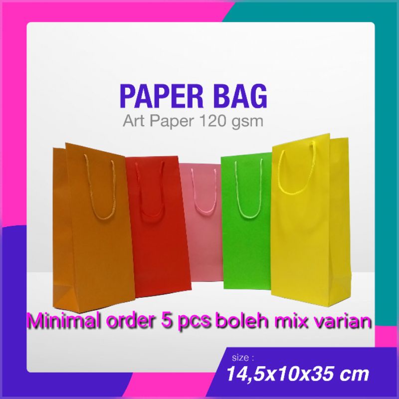 

PAPER BAG 14,5 X 10 X 35,3 CM I PAPER BAG POLOS I TAS KERTAS I TAS SOUVENIR