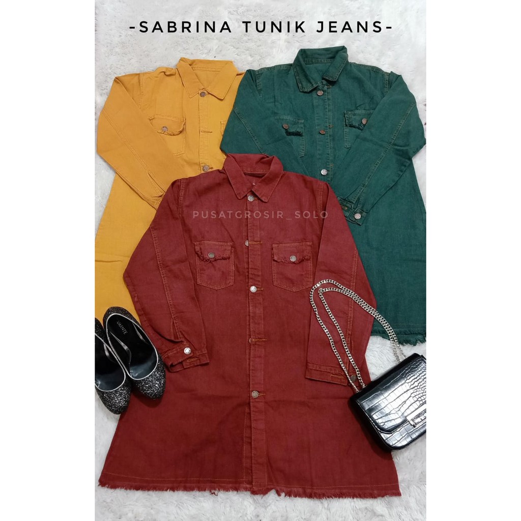 SABRINA TUNIK JEANS PREMIUM PUSATGROSIR_ SOLO/ ZENIFA SEVINA TUNIK JEANS