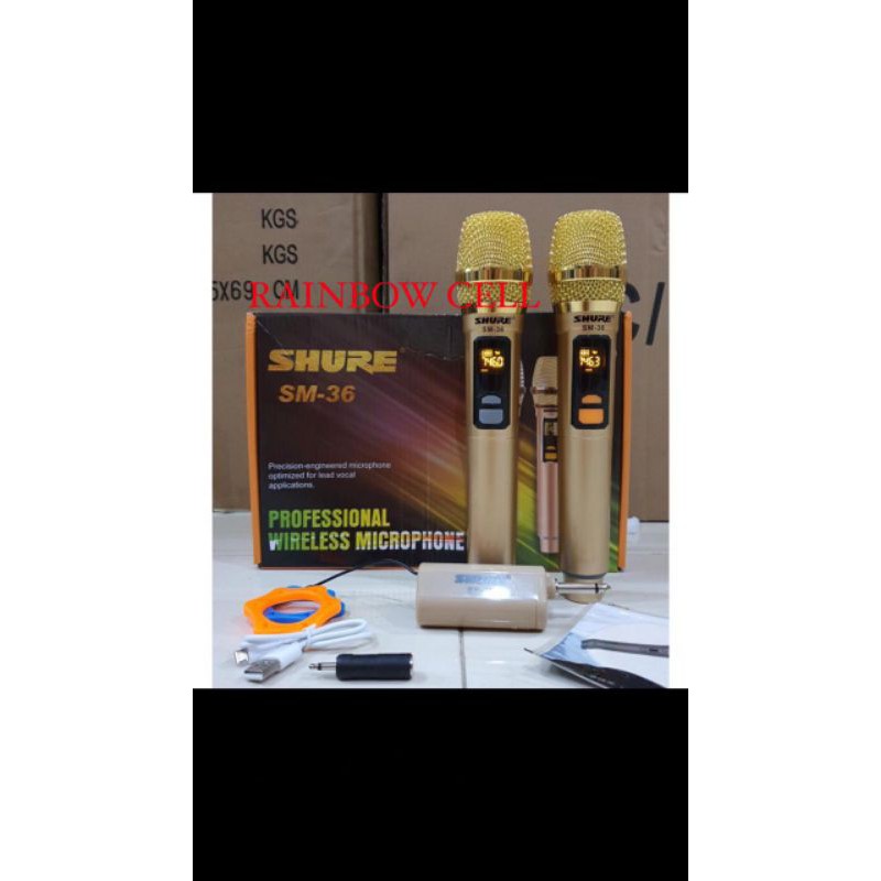 mic wireless SHURE SM 36 GOLD 2 PEGANG MIC SHURE WIRELESS