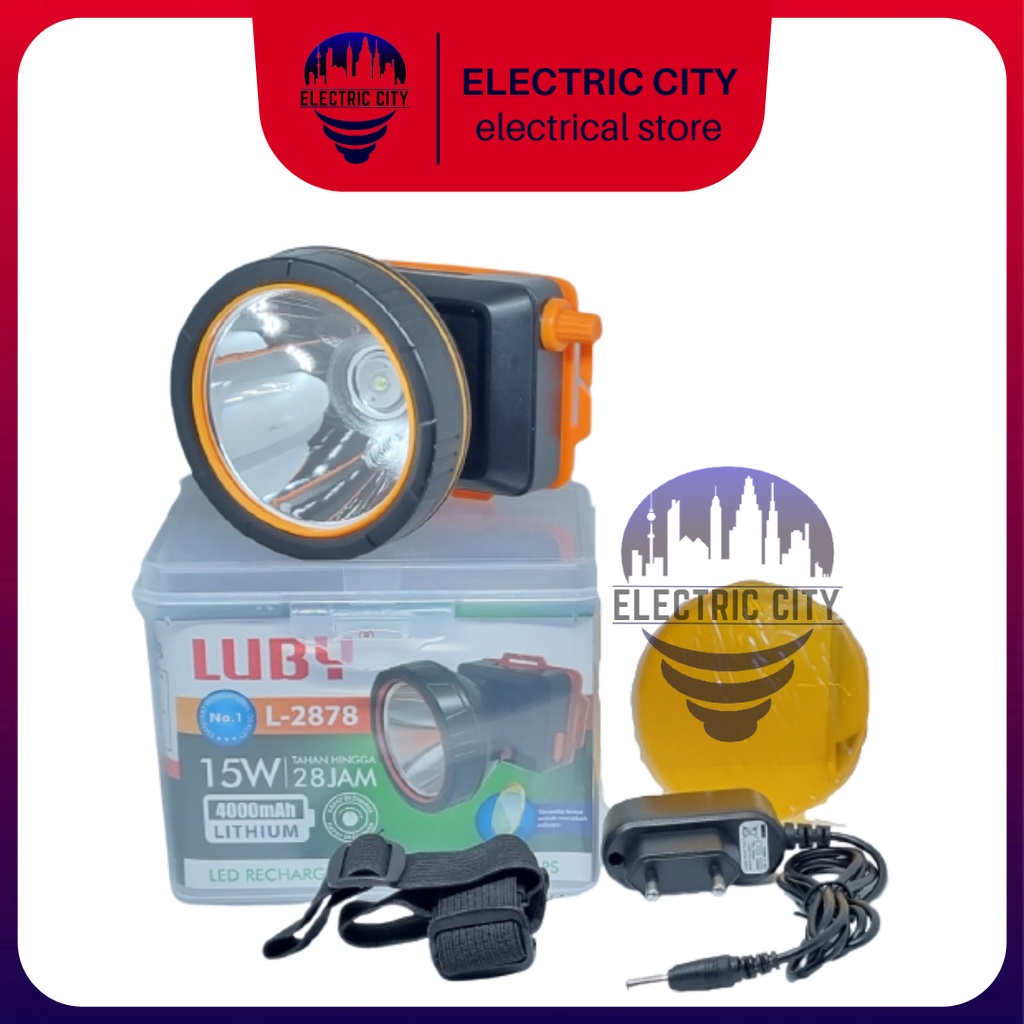 Senter Kepala / Headlamp 15 Watt L2878 Merk Luby