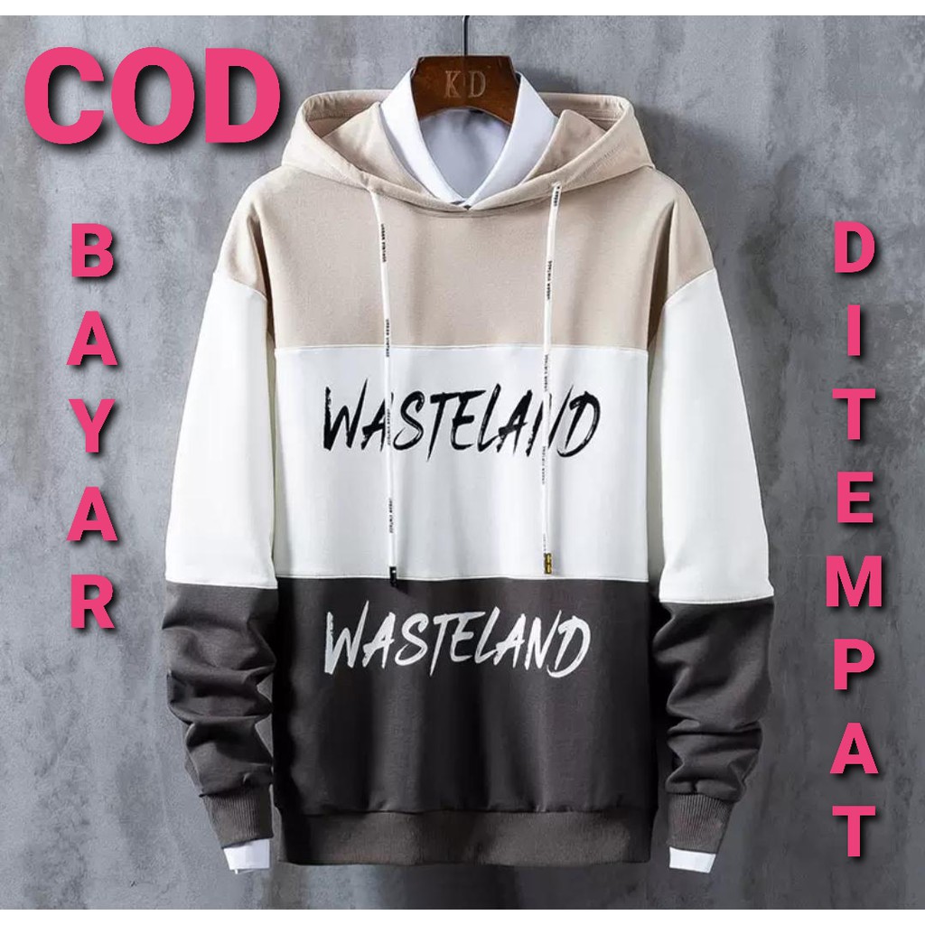 VIGOOO(1KG BISA 4PCS) SWEATER PRIA LENGAN PANJANG WASTELAND/ HOODIE PRIA LENGAN PANJANG BAHAN FLEECE