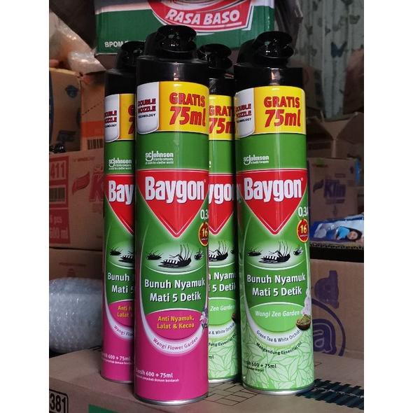 BAYGON AEROSOL 600 + 75 ML / BAYGON AEROSOL 675 ML FLOWER GARDEN / BAYGON AEROSOL 600 ML ZEN GARDEN 