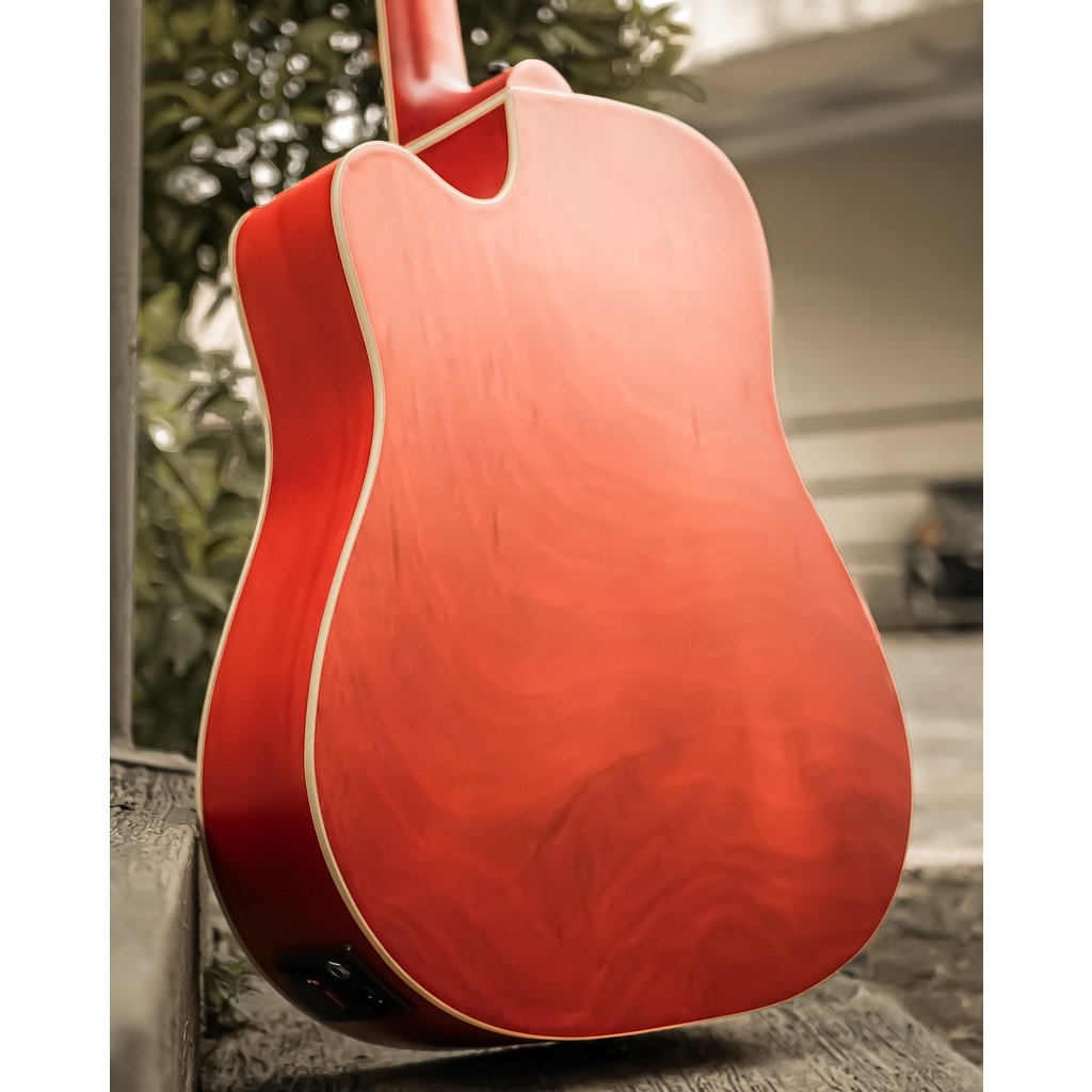 GITAR SEMI AKUSTIK MANDALIKA DTS-03 NATURAL DREADNOUGHT OPEN PORE