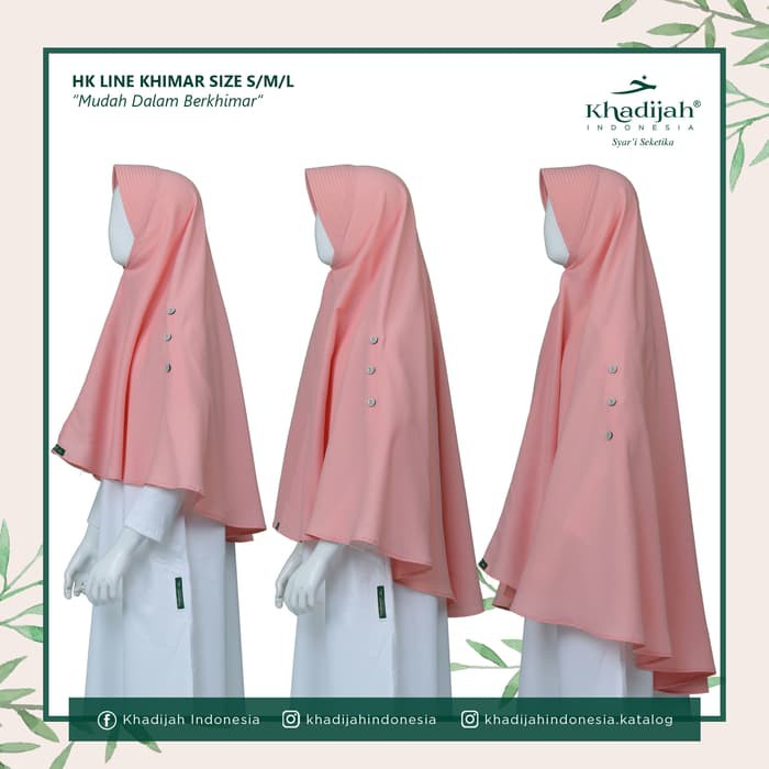 Helpy Kids Line SIZE "L" Khadijah Indonesia Khimar Anak Jilbab Kancing