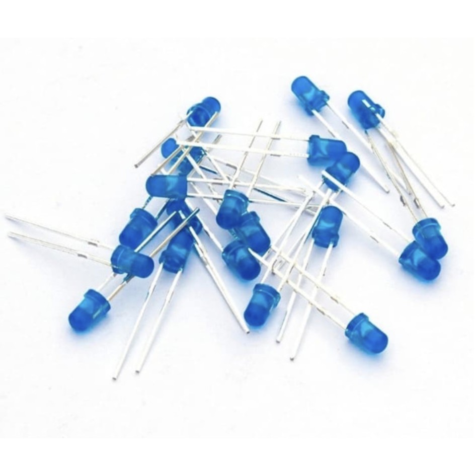 LED Diffused 3mm Blue Biru lampu Led diode super terang High Quality