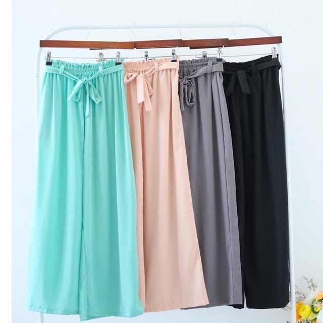 Celana Kulot Ribon Wolfis Wanita / Culotte Ribbon Bandy Pita Bahan Wolfish