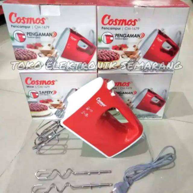 HAND MIXER COSMOS CM 1679 DENGAN 5 KECEPATAN TURBO MURAH ORIGINAL GARANSI RESMI PENGADUK PENCAMPUR