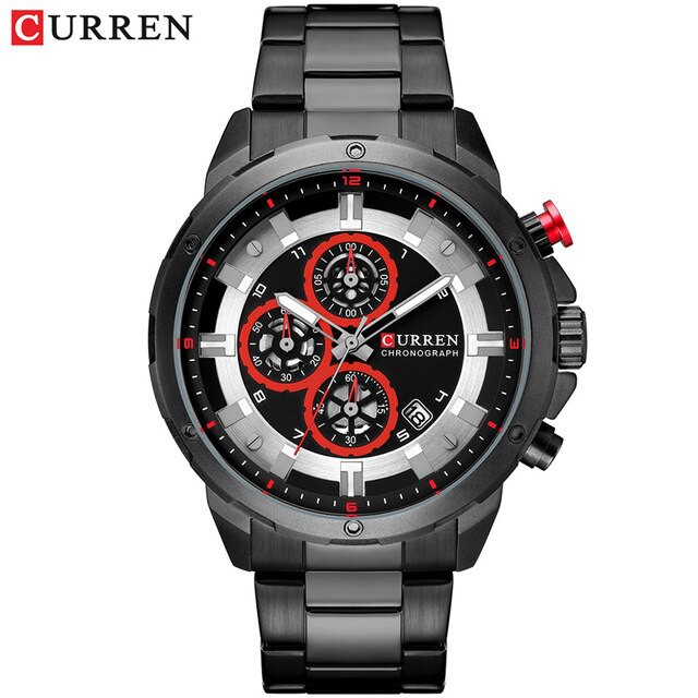 CURREN 8323 Jam Tangan Pria Analog Stainless Steel Chronograph Aktif WATCHKITE WKOS