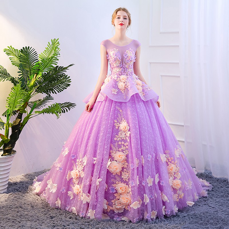 Gaun Pengantin 1807026 Ungu Ekor Wedding Gown