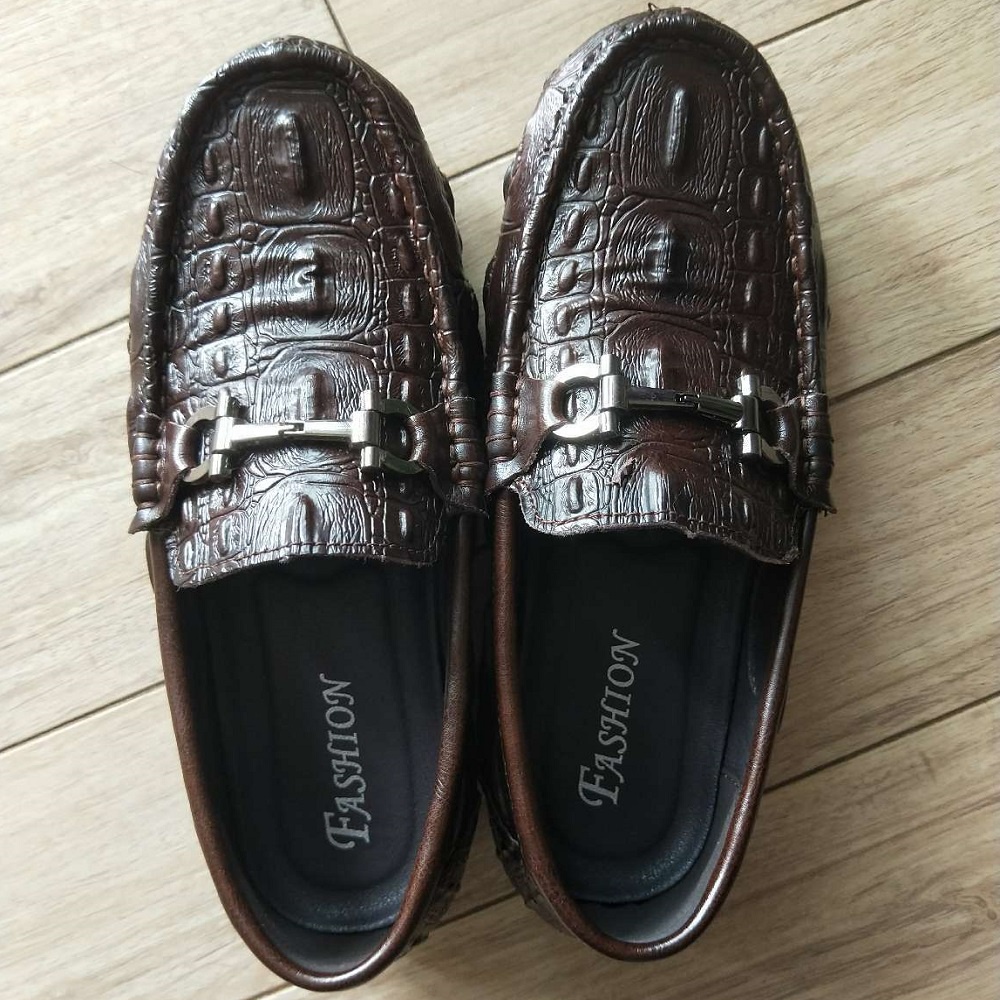 100% ASLI KULIT Sepatu Pantofel Pria Sepatu Motif Kulit Buaya Pentofel Slop Pria Casual Sepatu Slip On Formal Kerja Kantor 107