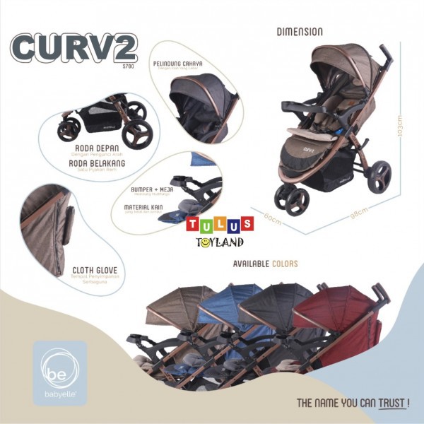 Babyelle CURV 2 s 700 stroller keren roda 3 kereta dorong bayi meja cup holder baby elle curv2 s700