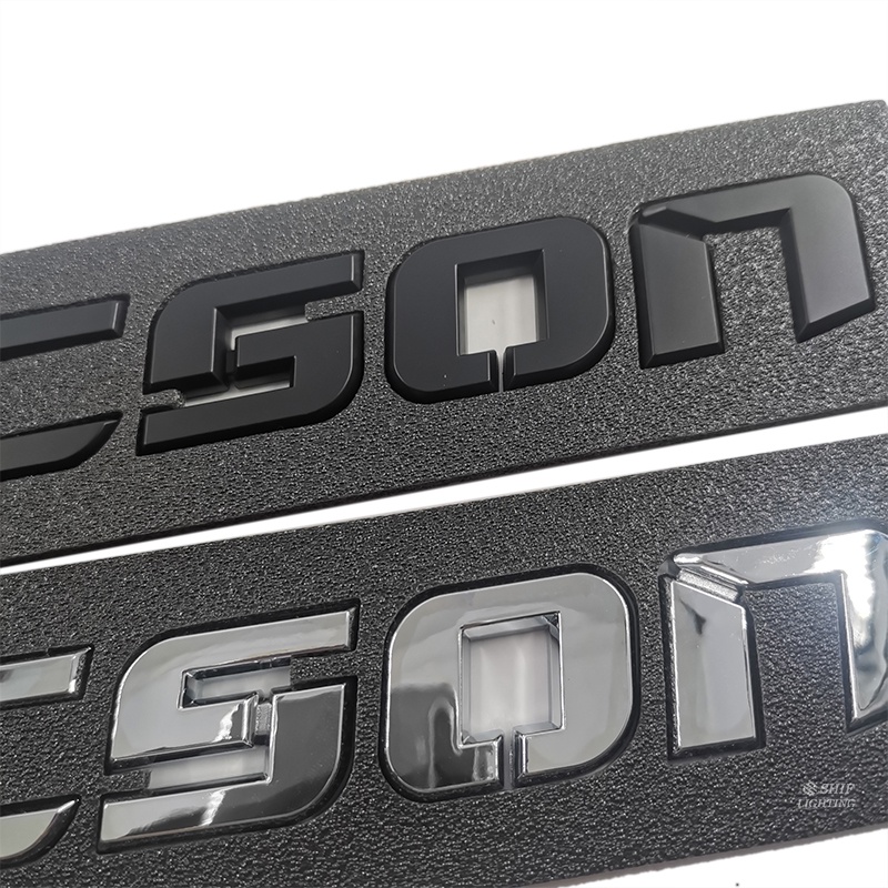 1pc Stiker Emblem Logo TUCSON Bahan ABS Krom Warna Hitam Untuk Bagasi Belakang Mobil HYUNDAI