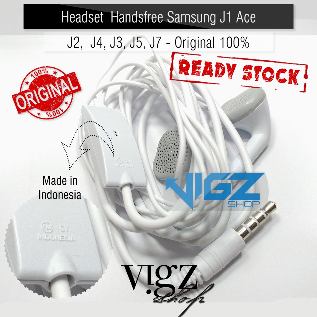 Headset  Handsfree Samsung A7 2018 J1 Ace, J1, J2, J3, J5, J7, J7 Prime, Young, Grand Prime Original 100%