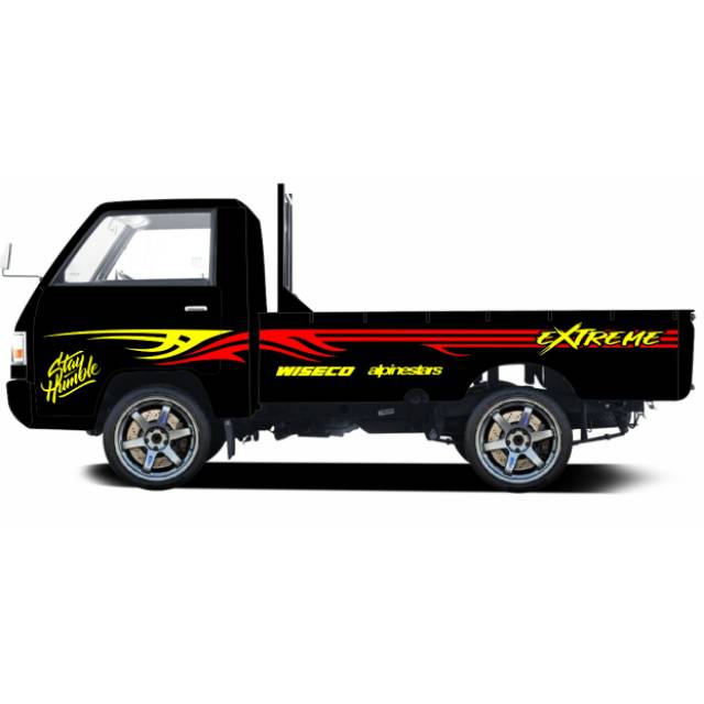 

Sticker cutting L300 desain terbaru warna kuning kombinasi merah