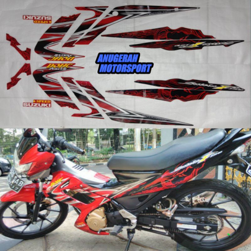striping Satria Fu 2011 Merah hitam