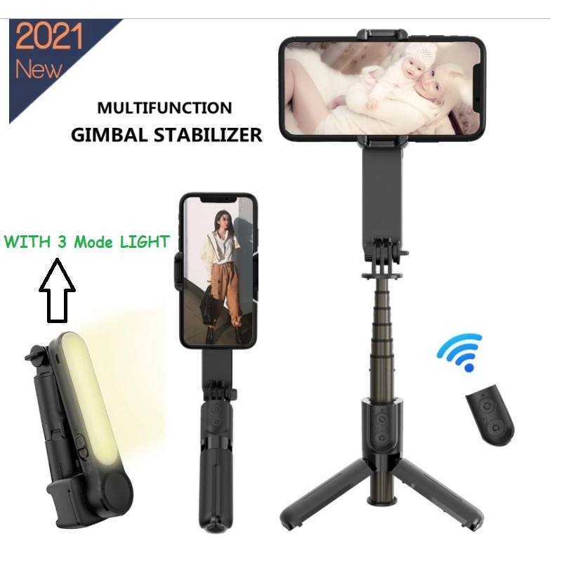 Trend-Gimbal Stabilizer HP L09 Selfie Stick Tripod Shooter Lampu Smartphone