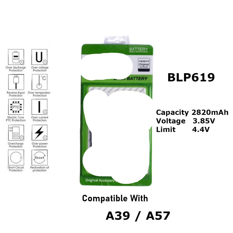 Baterai Batre Battery  BLP619 For Phone A39 / A57