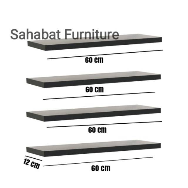 Rak dinding 4 pcs 60cm 60cm 60cm 60 cm Lebar 12 cm