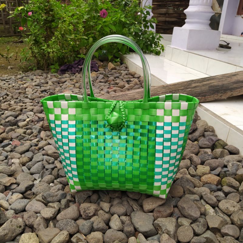 (VERTIK) Tas Belanja/ Tas Wanita/ Tas Mukena/ Tas Souvenir/ Tas kondangan/ Tas Anyaman Premium Situbondo