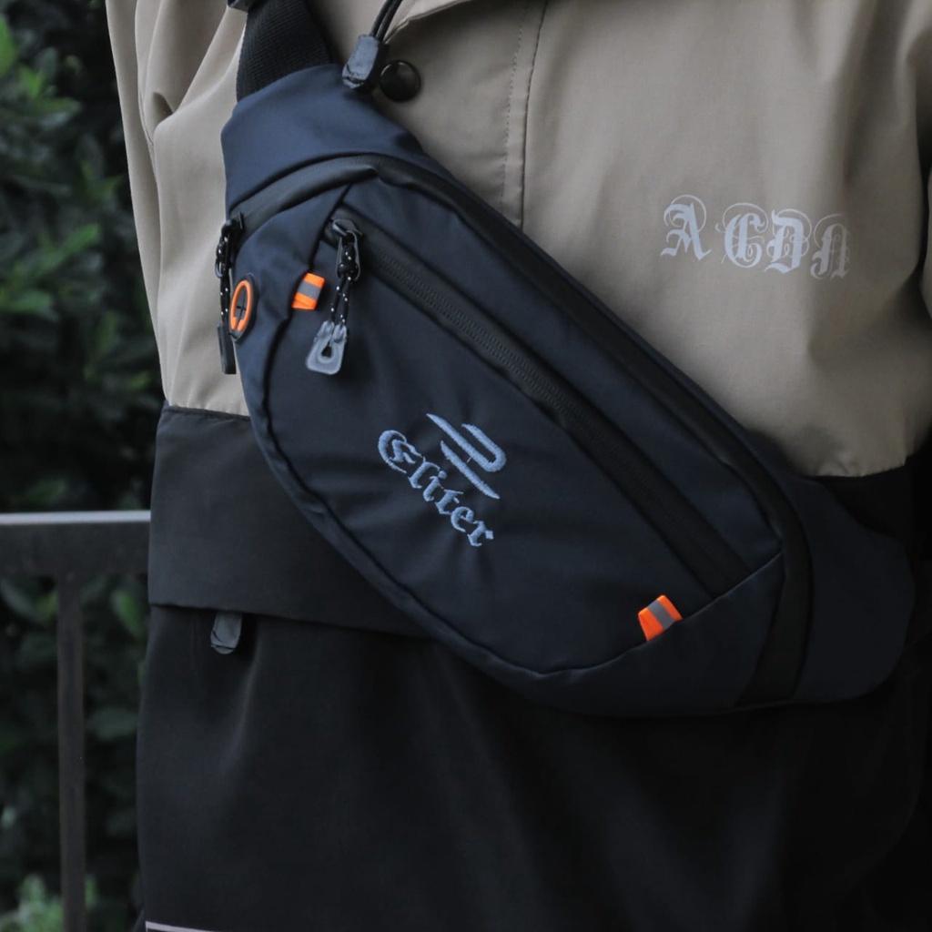 TAS SELEMPANG PRIA ANTI AIR DISTRO BAHAN PREMIUM / WAISTBAG WATERPROOF