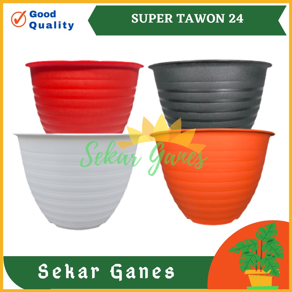 Pot Super Tawon 24 Cm Putih Hitam Merah Orange Garden Of Love Pot Tawon 25 18 20 21 24 27 30 - Pot Tawon 24