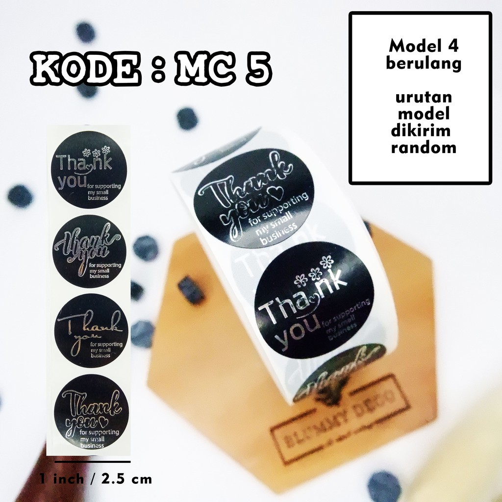 [Monochrome] Stiker Thank You Stiker Packing Stiker Terima Kasih Stiker Segel Packaging-MC 5