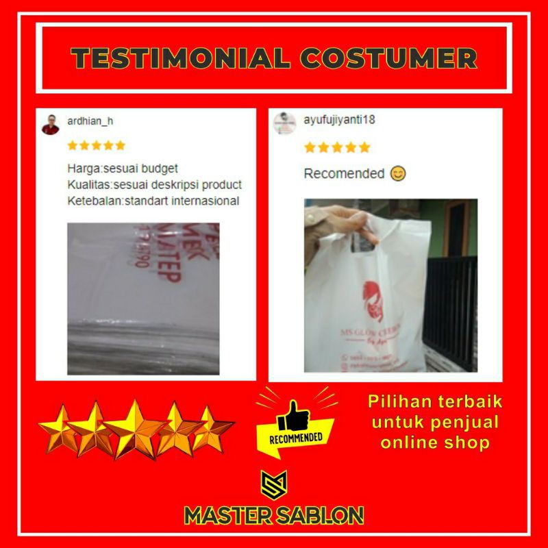 Plastik Sablon Packing Olshop Plong 30x40 Murah Free Design