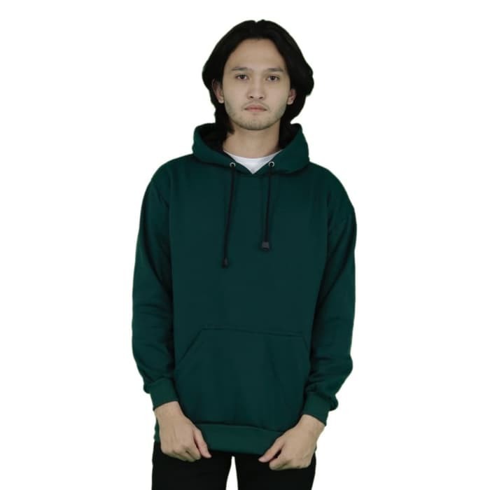 Sweater Hoodie Jumper Fleece Polos Hijau Botol Unisex All Size Premium Quality