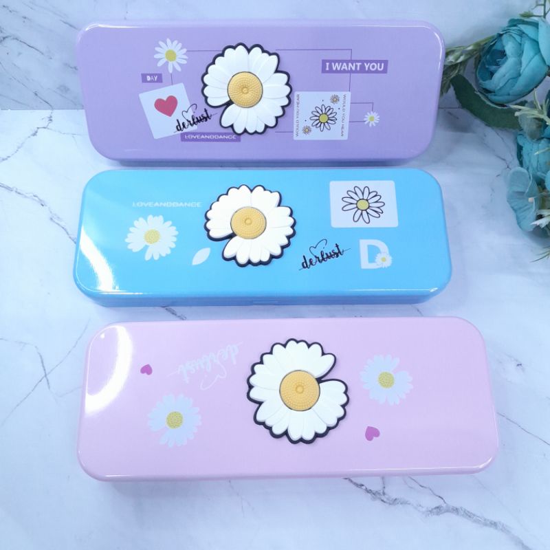 

Tempat/ Kotak Pensil 3D Kotak pensil Minimalis Pensil Casa Aesthetic Motif Bunga Daisy