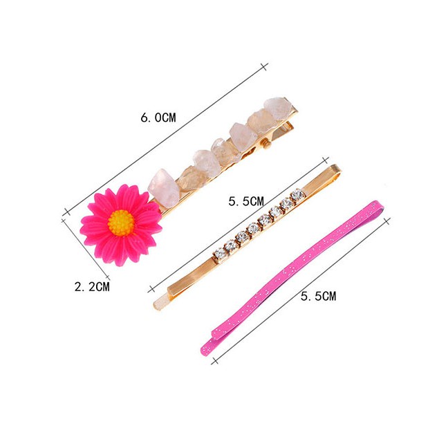 LRC Jepit Rambut Fashion Small Flower-studded Hair Clip Set A58450