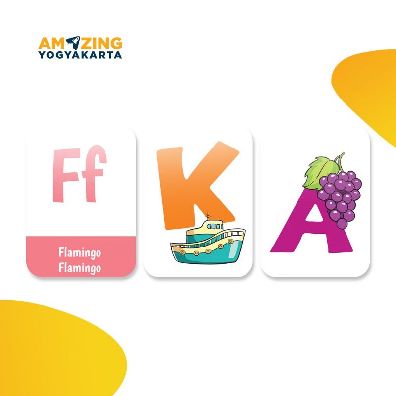 Flashcard Anak Balita Kartu Bergambar Angka Alfabet Mainan Edukasi