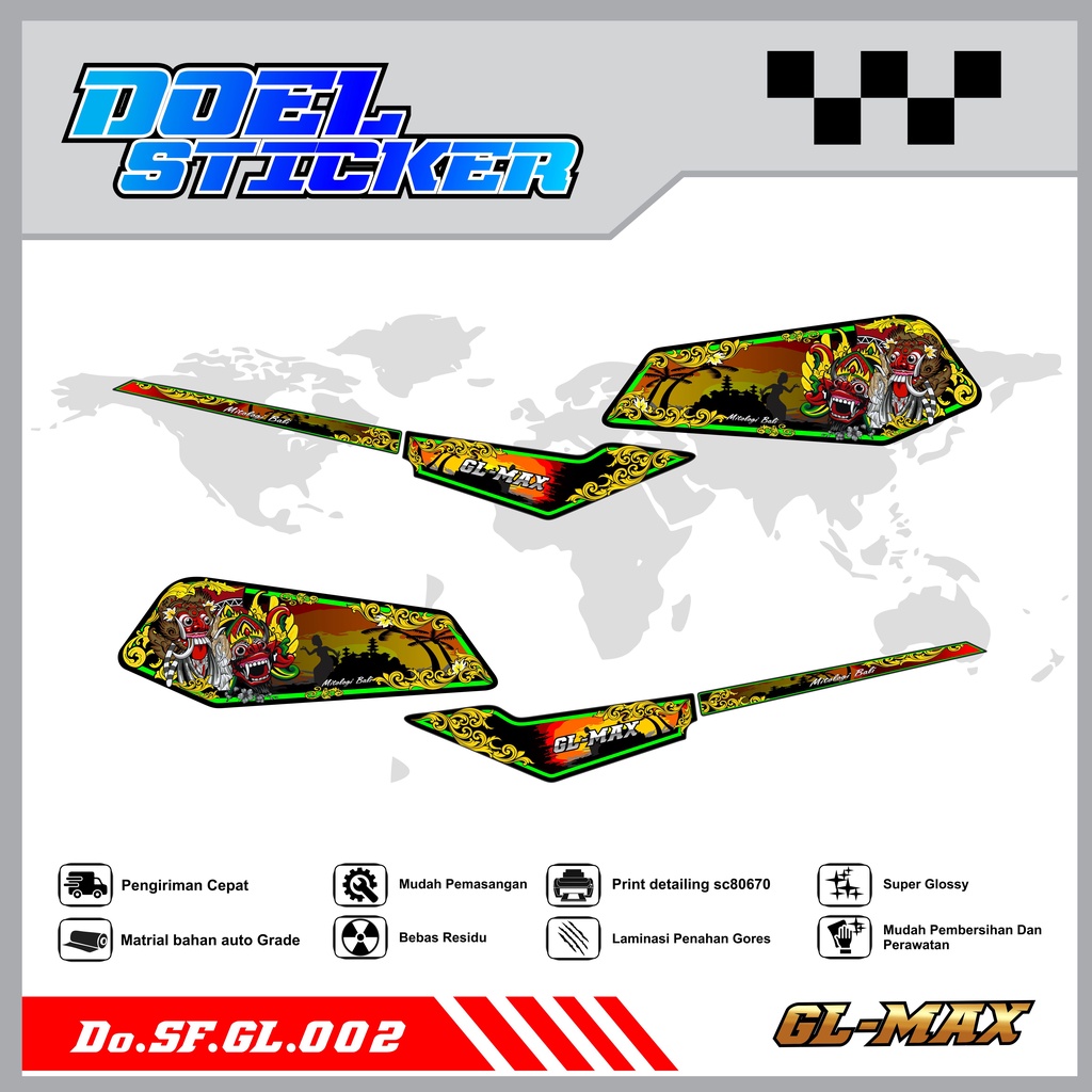 Sticker Striping GL PRO , MAX List Variasi Hologram pelangi,Crome Doel  002