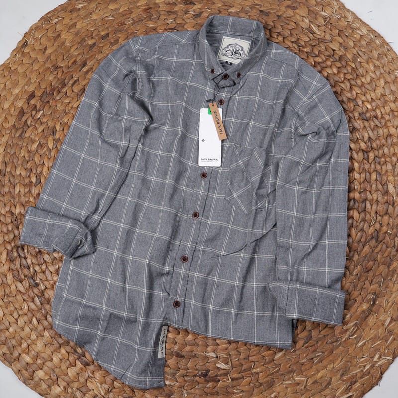 KEMEJA FLANEL PRIA DAN WANITA LENGAN PANJANG MODE CASUAL JACK BROWN PREMIUM QUALITY KEMEJA FLANEL KO
