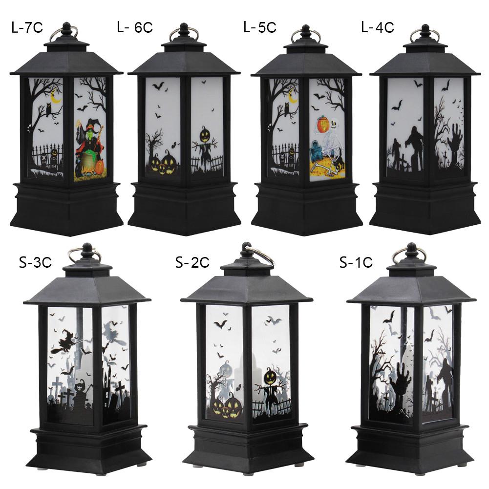 Lampu Lentera  Gantung LED Bentuk Labu Halloween Vintage 