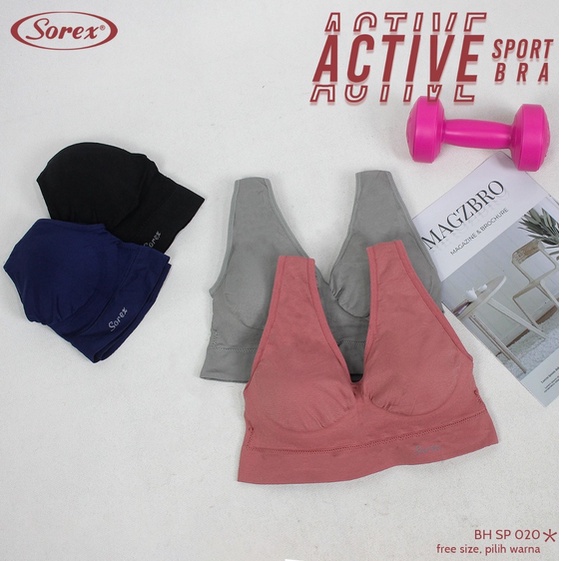 Sorex Bra - SP 020 - Busa / Tanpa Kawat - Active Sport BH Senam Olahraga Bra Stretch