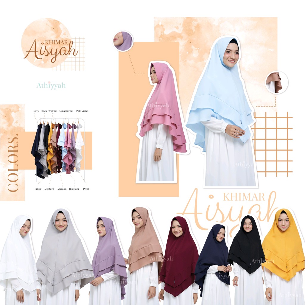 KHIMAR AISYAH Fanisachic JILBAB SYAR'I - NEW SERIES 2020 - Jilbab Polos fanisa chic