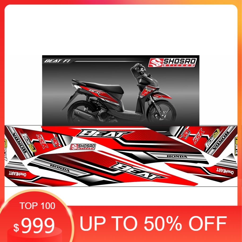 KAFFA STIKER STRIPING/STICKER CUSTOM MOTOR HONDA BEAT FI MOTIF ROAD RACE SIMPLE VARIASI