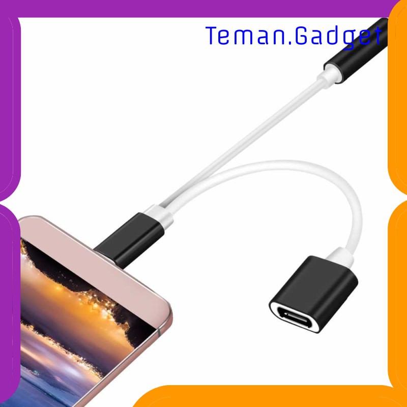 TG-AI256 ROBOTSKY ADAPTER 2 IN 1 USB TYPE C TO AUX 3.5MM HEADPHONE + USB TYPE C