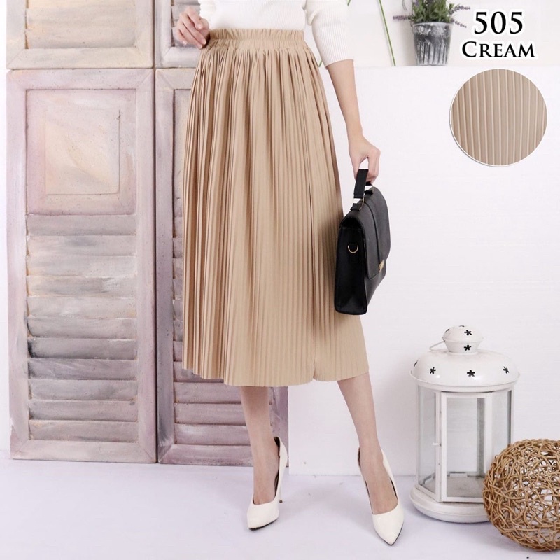 ROK PLISKET LIDI 7/8 KODE BD 505 KERJA KANTOR KULIAH ABG ROK POLOS CANTIK