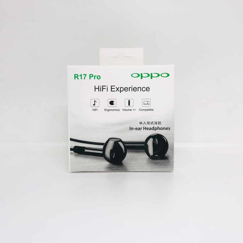 HANDSFREE BLACK R17 PRO EARPHONE OPPO R17PRO BLACK EDITION PROMO SEN