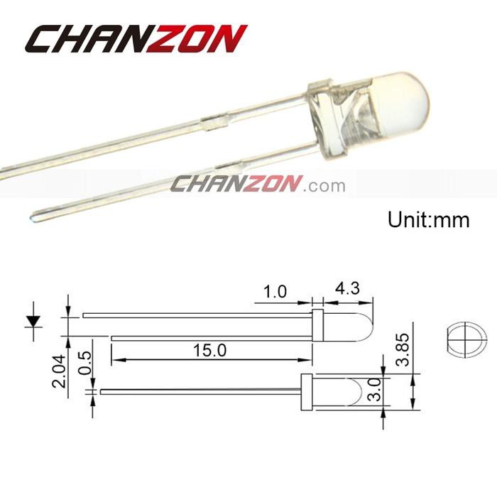 

Led Yellow 3Mm Diode Super Bright Round Through Hole Clear Transparant Rjc