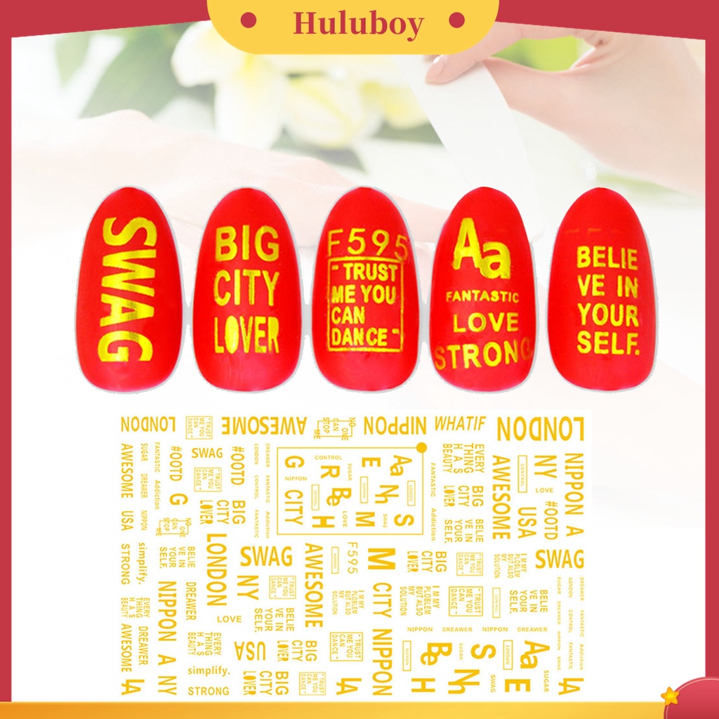 Huluboy Huluboy♡ Stiker Kuku 3D Motif Kartun Bunga Butterfly Untuk Manicure