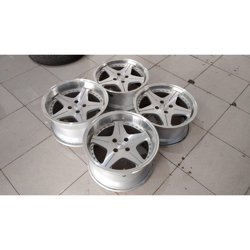 velg mobil racing celong ring 16 lubang 4 warna silver