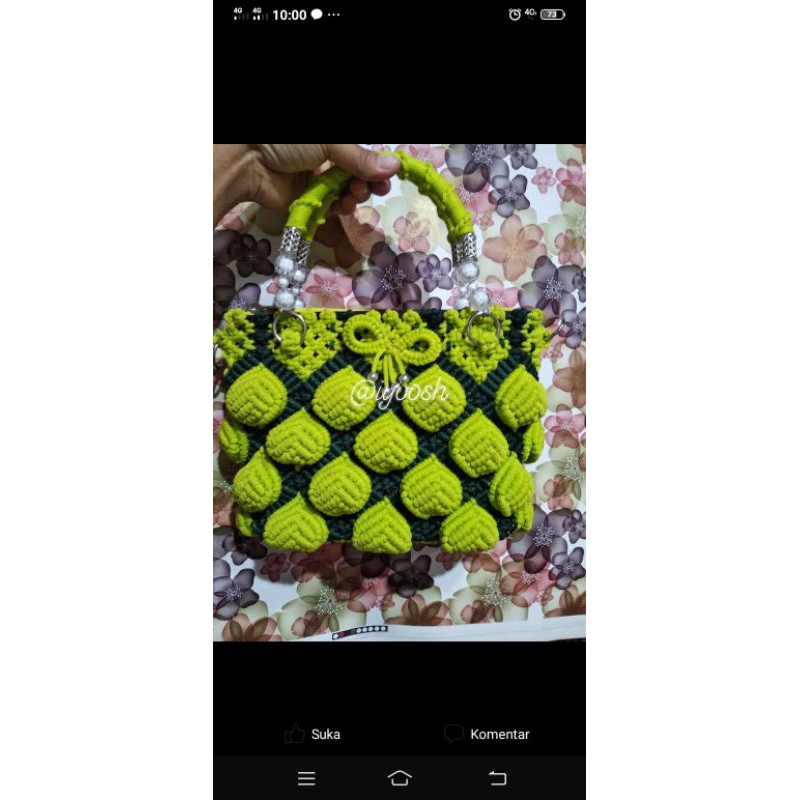 tas tali kur motif daun